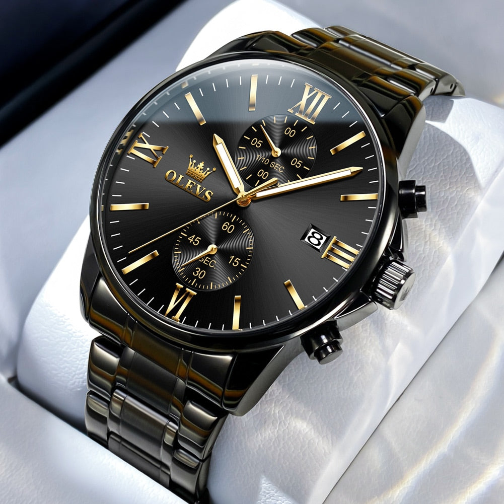 OLEVS Montre Homme Originale Quartz Étanche - Acier Inoxydable 2886 42 mm