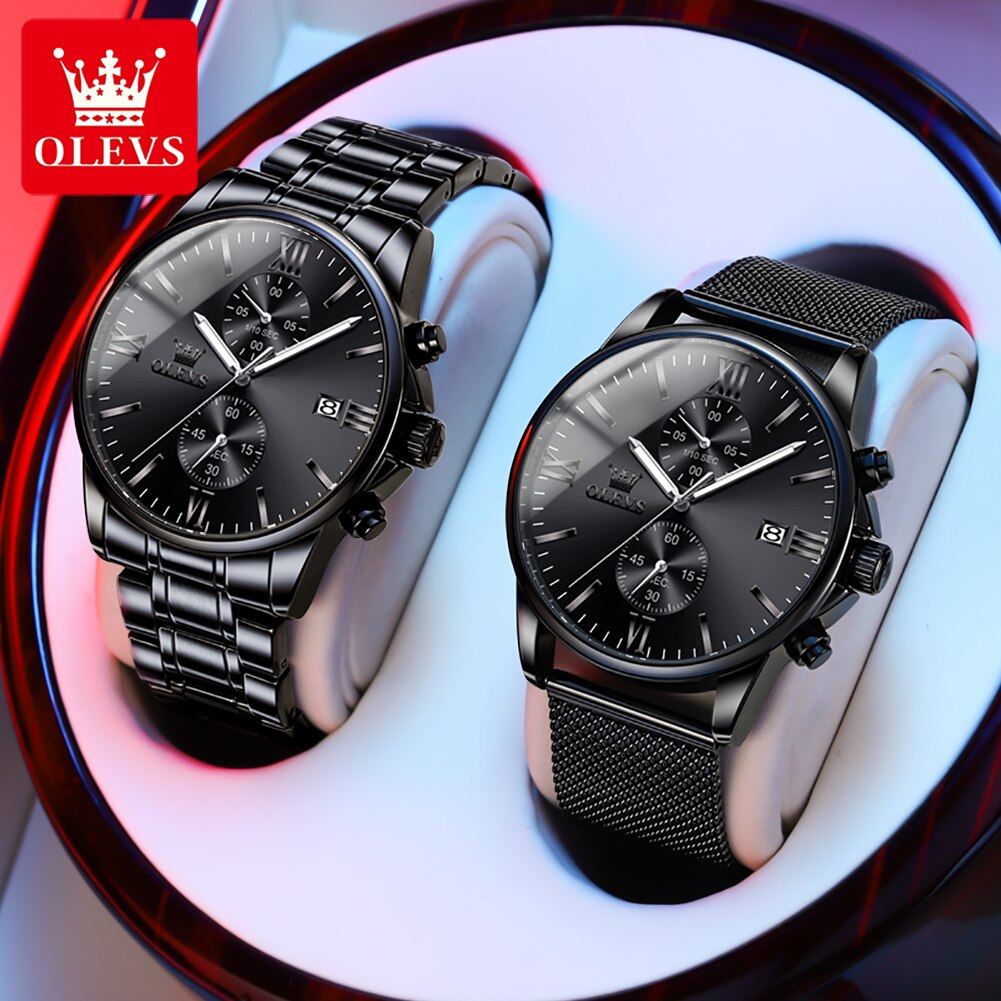 OLEVS Montre Homme Originale Quartz Étanche - Acier Inoxydable 2886 42 mm