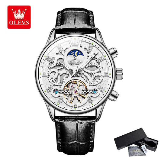 OLEVS Montre Homme Automatique Squelette 6658 - Style et Fonctionnalité
