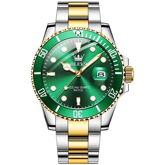 Montre Homme OLEVS Originale Quartz Étanche - 100% Acier Inoxydable 9808 40mm