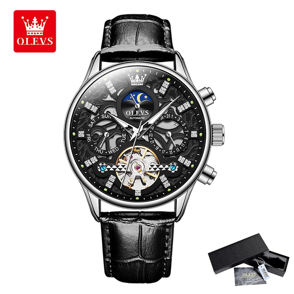 OLEVS Montre Homme Automatique Squelette 6658 - Style et Fonctionnalité