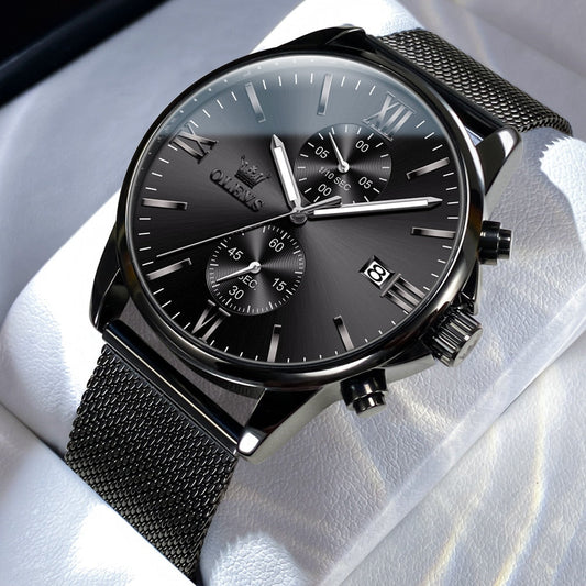 OLEVS Montre Homme Originale Quartz Étanche - Acier Inoxydable 2886 42 mm