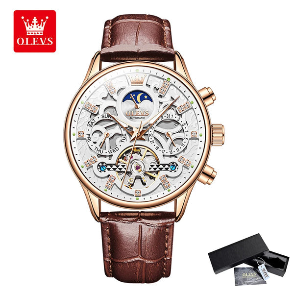 OLEVS Montre Homme Automatique Squelette 6658 - Style et Fonctionnalité